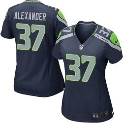 Cheap Shaun Alexander Seahawks Women Jersey From China Blue Game #37