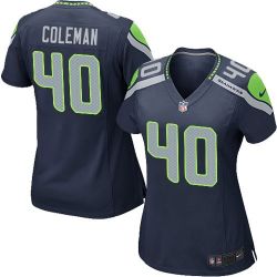 Cheap Derrick Coleman Seahawks Women Jersey From China Blue Game #40