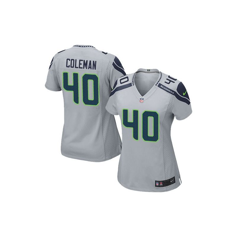 Cheap Derrick Coleman Seahawks Women Jersey From China Grey Game #40