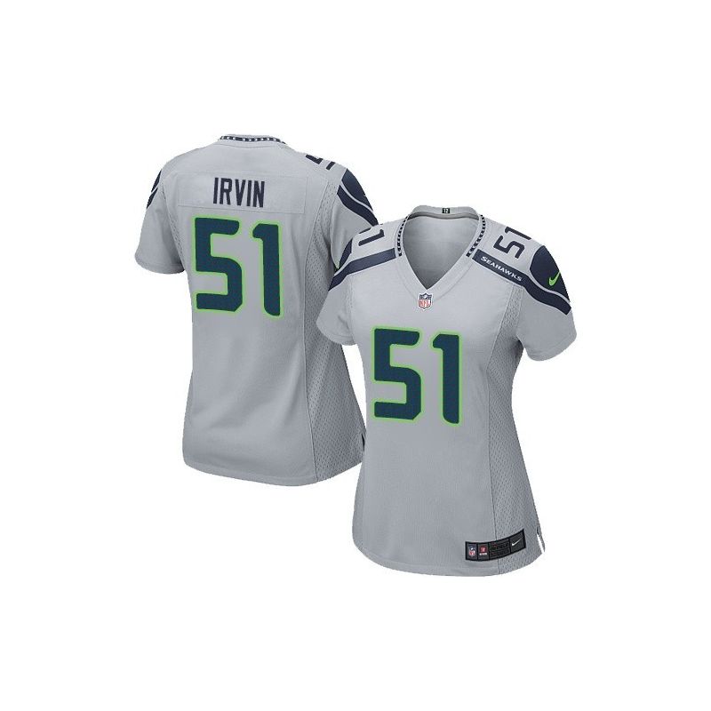 Cheap Bruce Irvin Seahawks Women Jersey From China Grey Game #51