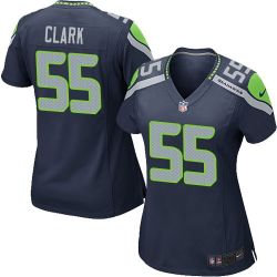 Cheap Frank Clark Seahawks Women Jersey From China Blue Game #55