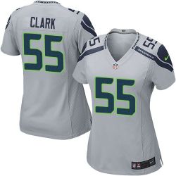 Cheap Frank Clark Seahawks Women Jersey From China Grey Game #55