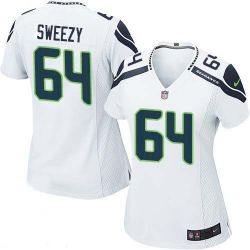 Cheap JR Sweezy Seahawks Women Jersey From China White Game #64