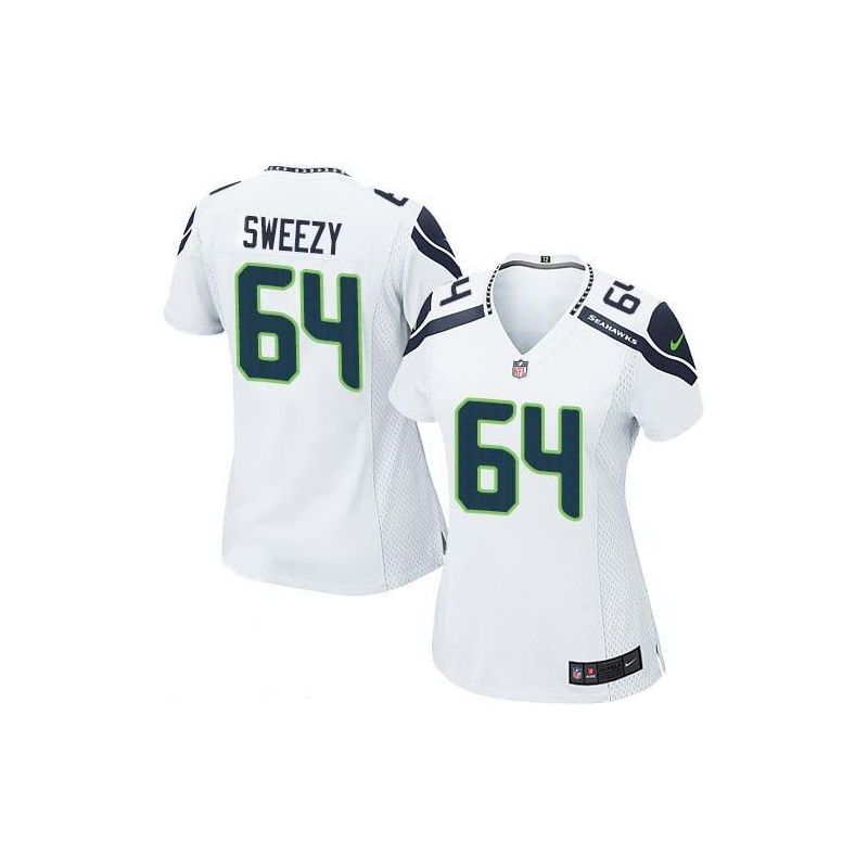 Cheap JR Sweezy Seahawks Women Jersey From China White Game #64