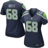 Cheap Justin Britt Seahawks Women Jersey From China Blue Game #68