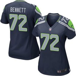 Cheap Michael Bennett Seahawks Women Jersey From China Blue Game #72