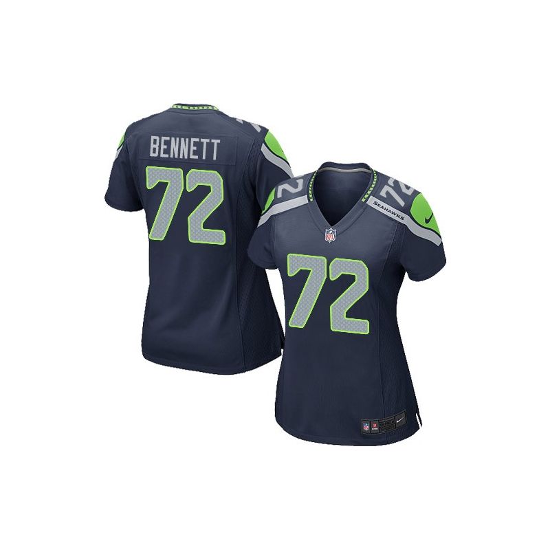 Cheap Michael Bennett Seahawks Women Jersey From China Blue Game #72