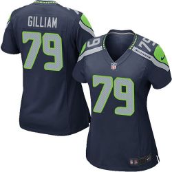 Cheap Garry Gilliam Seahawks Women Jersey From China Blue Game #79