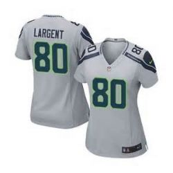 Cheap Steve Largent Seahawks Women Jersey From China Grey Game #80