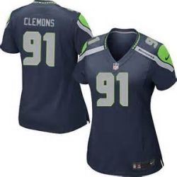 Cheap Chris Clemons Seahawks Women Jersey From China Blue Game #91