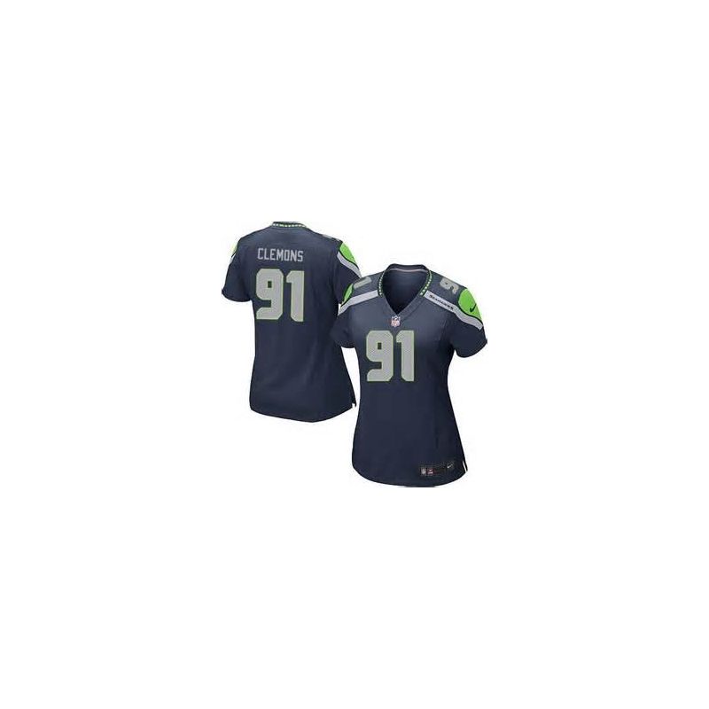 Cheap Chris Clemons Seahawks Women Jersey From China Blue Game #91