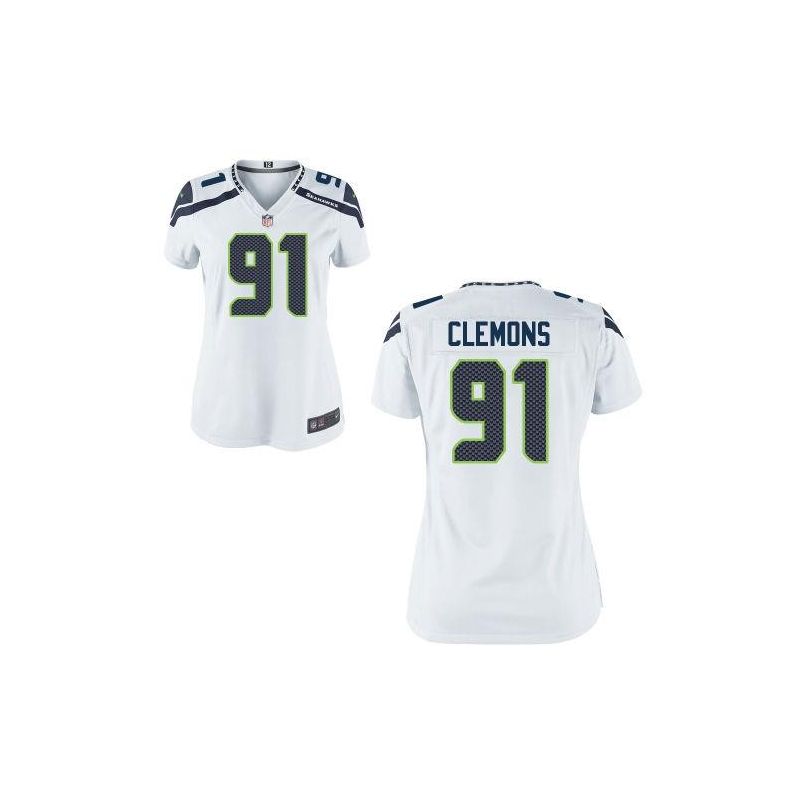 Cheap Chris Clemons Seahawks Women Jersey From China White Game #91