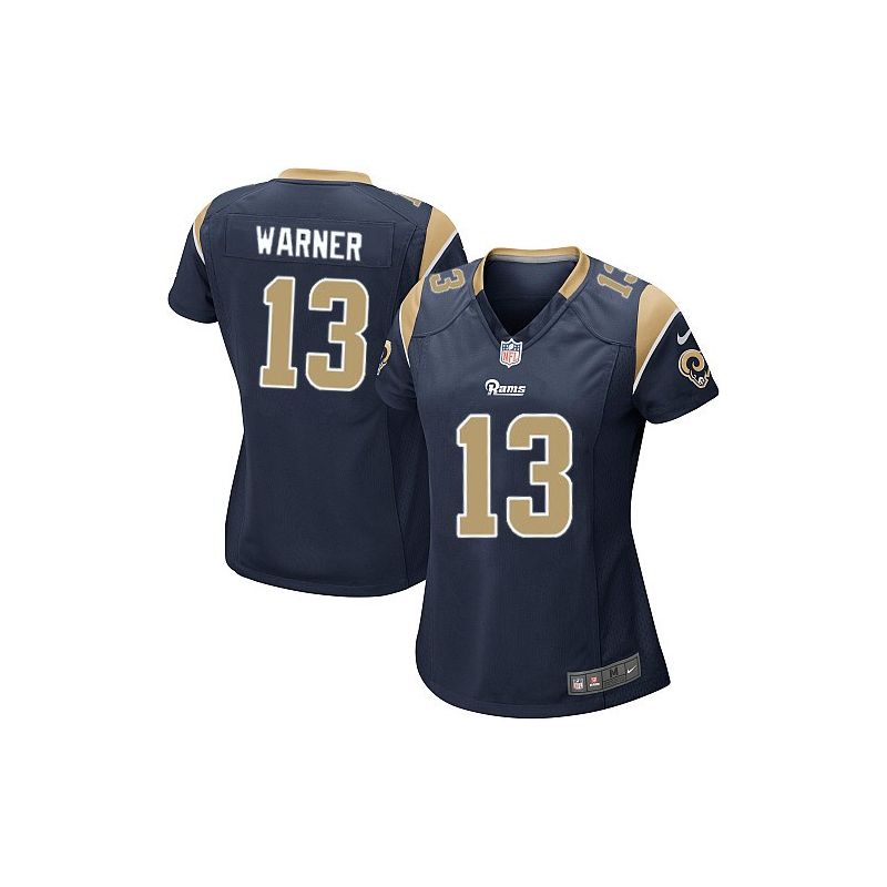 Cheap Kurt Warner Rams Women Jersey From China Blue Game #13