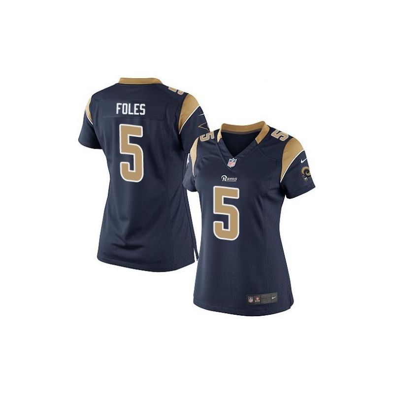 Cheap Nick Foles Rams Women Jersey From China Blue Game #5