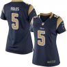 Cheap Nick Foles Rams Women Jersey From China Blue Game #5