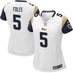 Cheap Nick Foles Rams Women Jersey From China White Game #5