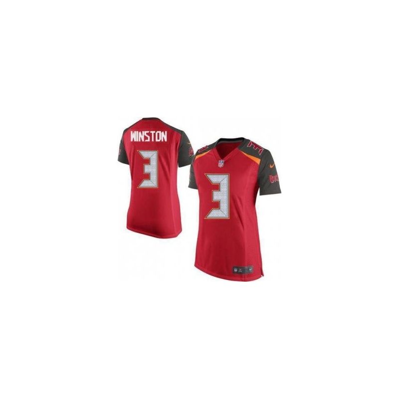 Cheap Jameis Winston Buccaneers Women Jersey From China Red Game #3