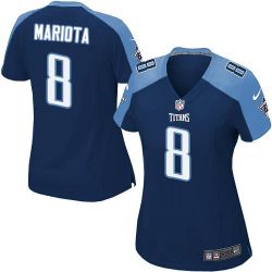 Cheap Marcus Mariota Titans Women Jersey From China Navy-Blue Game #8
