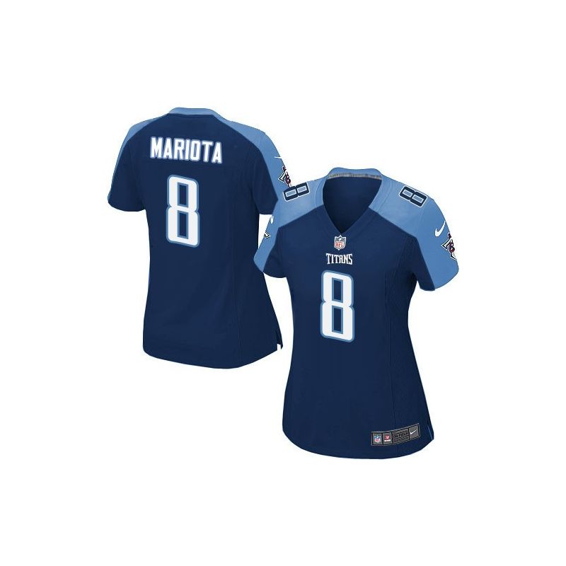 Cheap Marcus Mariota Titans Women Jersey From China Navy-Blue Game #8