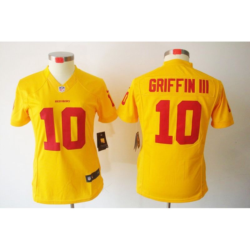 Cheap Robert Griffin III Redskins Women Jersey From China Yellow Game #10