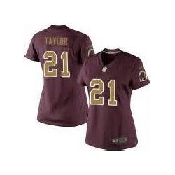 Cheap Sean Taylor Redskins Women Jersey From China Red-gold-number Game #21