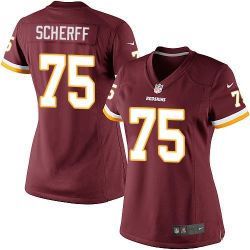 Cheap Brandon Scherff Redskins Women Jersey From China Red Game #75