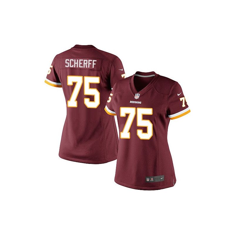 Cheap Brandon Scherff Redskins Women Jersey From China Red Game #75