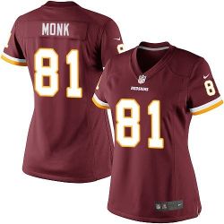 Cheap Art Monk Redskins Women Jersey From China Red Game #81
