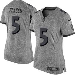 Cheap Joe Flacco Ravens Women Jersey From China Gridiron Gray #5