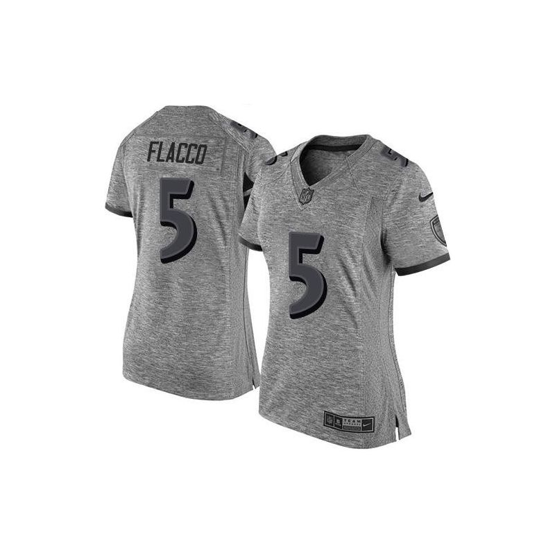 Cheap Joe Flacco Ravens Women Jersey From China Gridiron Gray #5