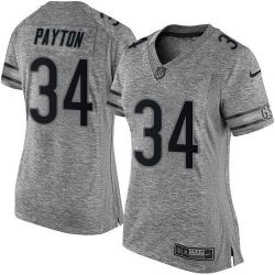 Cheap Walter Payton Bears Women Jersey From China Gridiron Gray #34