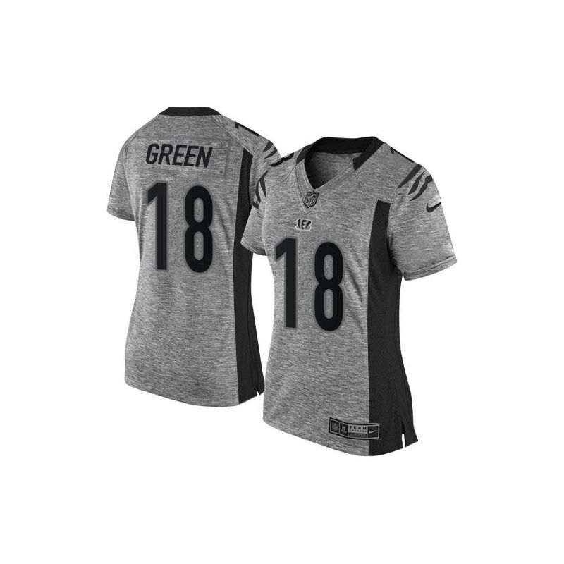 Cheap AJ Green Bengals Women Jersey From China Gridiron Gray #18