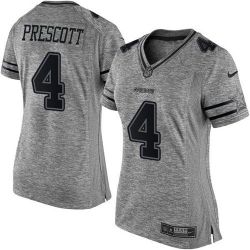 Cheap Dak Prescott Cowboys Women Jersey From China Gridiron Gray #4