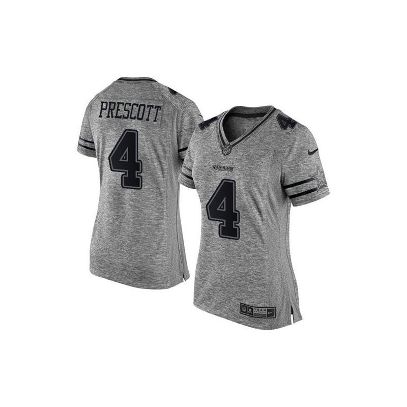 Cheap Dak Prescott Cowboys Women Jersey From China Gridiron Gray #4