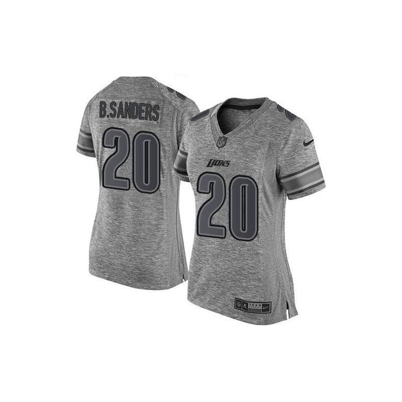 Cheap Barry Sanders Lions Women Jersey From China Gridiron Gray #20