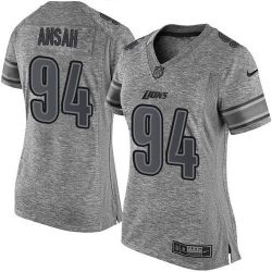 Cheap Ziggy Ansah Lions Women Jersey From China Gridiron Gray #94