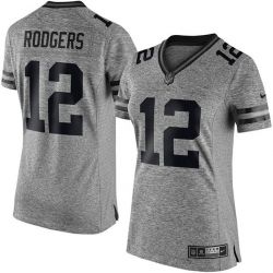 Cheap Aaron Rodgers Packers Women Jersey From China Gridiron Gray #12