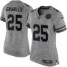 Cheap Jamaal Charles Chiefs Women Jersey From China Gridiron Gray #25