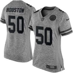 Cheap Justin Houston Chiefs Women Jersey From China Gridiron Gray #50