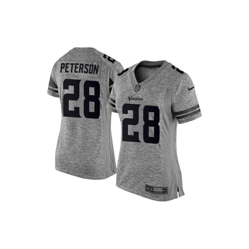 Cheap Adrian Peterson Vikings Women Jersey From China Gridiron Gray #28