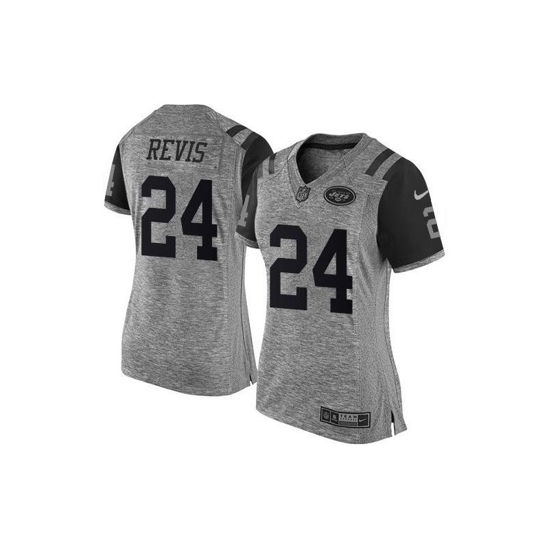 Cheap Darrelle Revis Jets Women Jersey From China Gridiron Gray #24