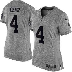 Cheap Derek Carr Raiders Women Jersey From China Gridiron Gray #4