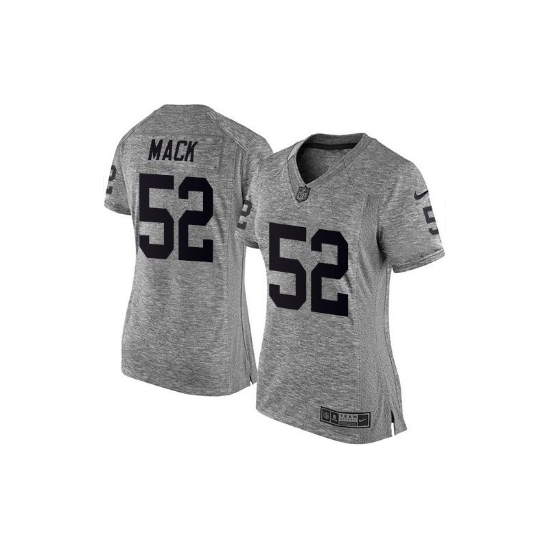 Cheap Khalil Mack Raiders Women Jersey From China Gridiron Gray #52