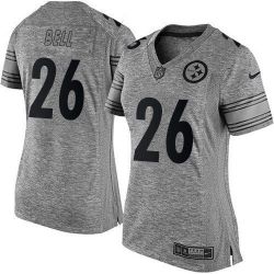 Cheap LeVeon Bell Steelers Women Jersey From China Gridiron Gray #26
