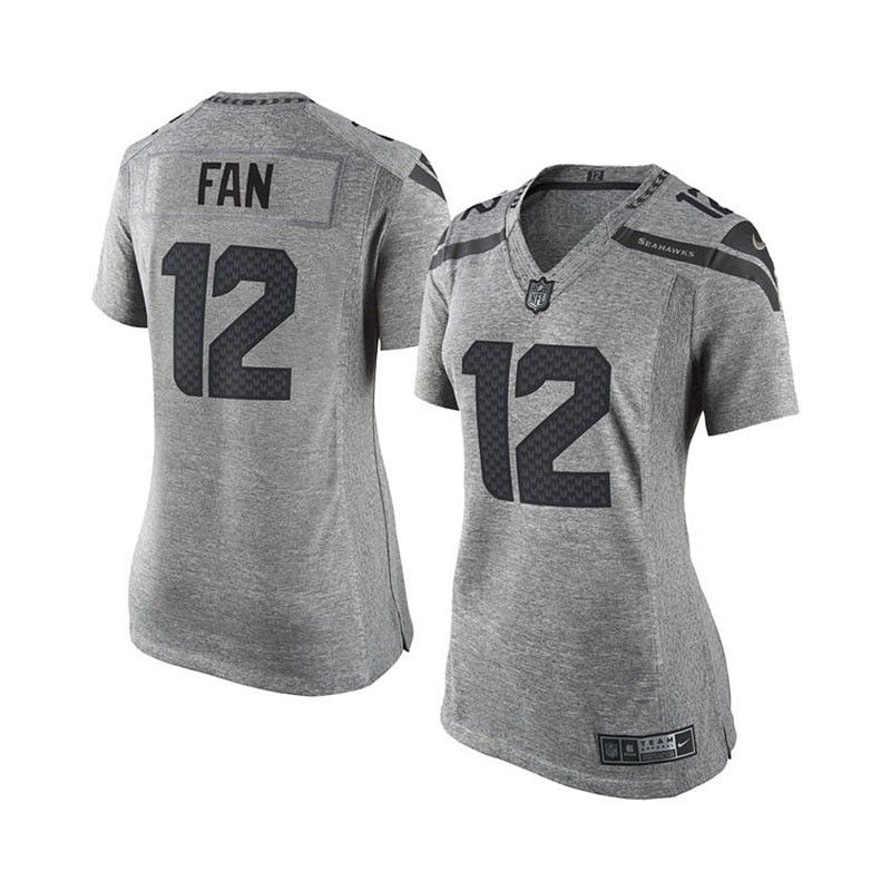 Cheap 12th Fan Seahawks Women Jersey From China Gridiron Gray #12