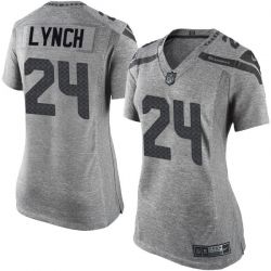 Cheap Marshawn Lynch Seahawks Women Jersey From China Gridiron Gray #24