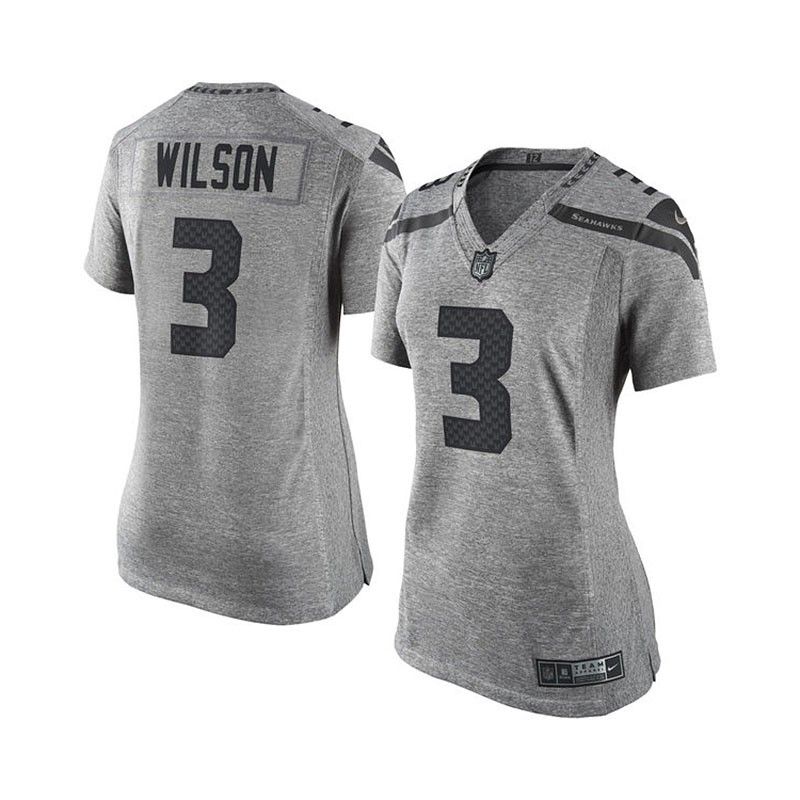 Cheap Russell Wilson Seahawks Women Jersey From China Gridiron Gray #3