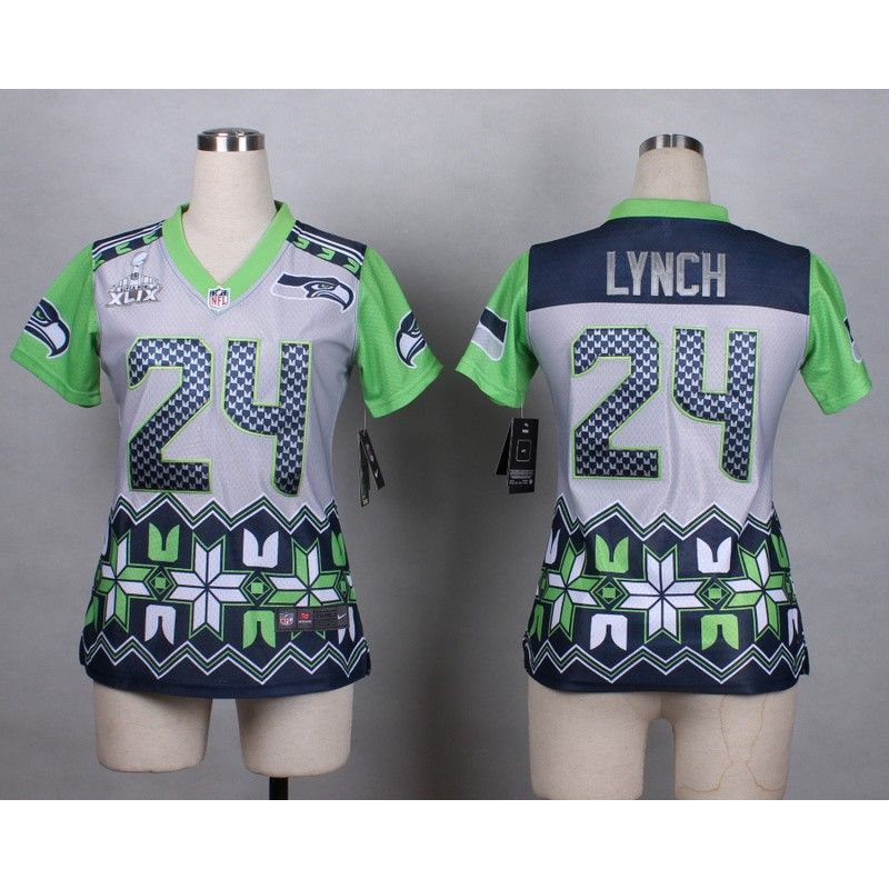 Cheap Marshawn Lynch Seahawks XLIX Women Jersey From China Noble Fashion #24