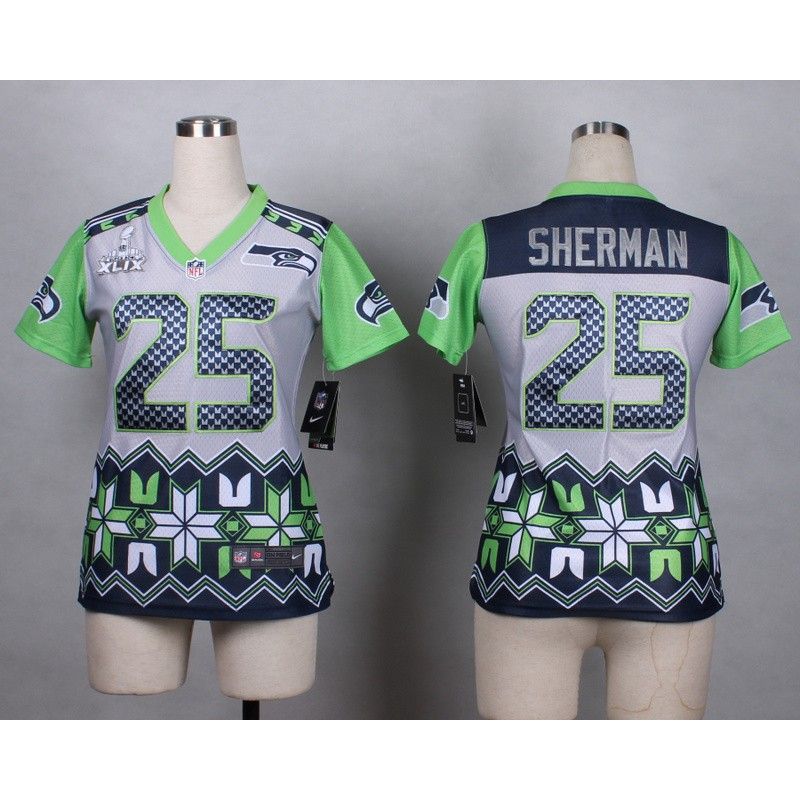 Cheap Richard Sherman Seahawks XILX Women Jersey From China Noble Fashion #25