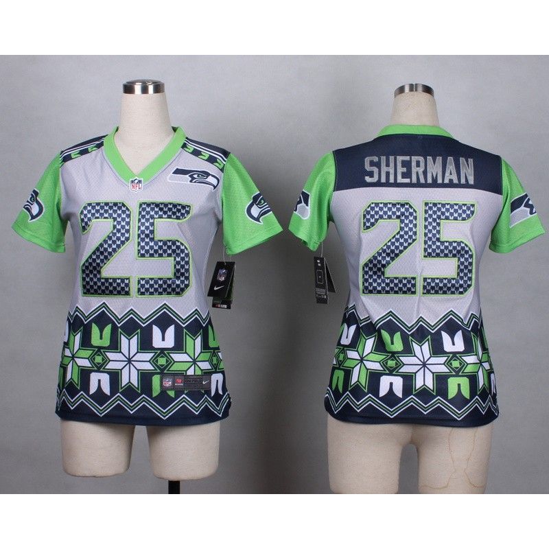 Cheap Richard Sherman Seahawks Women Jersey From China Noble Fashion #25